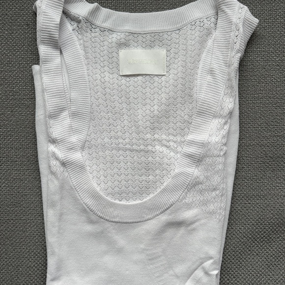 Zadig & Voltaire White Ribbed Sleeveless Tank Top - Picture 1 of 5